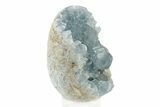 Crystal Filled Celestine (Celestite) Egg Geode - Madagascar #241862-1